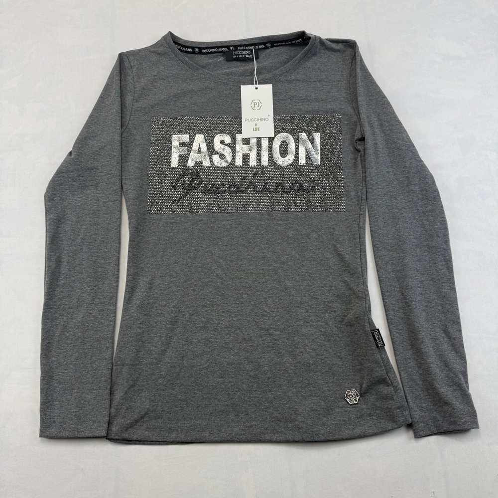 NWT Puccihino Fashion Sparkle Long Sleeve Top Womens M Europe